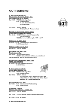 GOTTESDIENST - Katholische Kirchengemeinde Zierenberg
