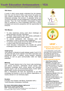 Youth Education Ambassadors - YEA