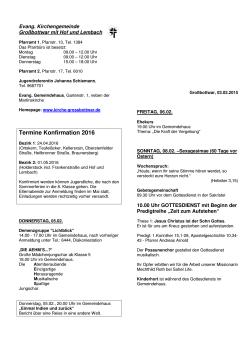 Mitteilungsblatt - Evangelische Kirchengemeinde Großbottwar