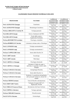 Calendario esami sessione invernale 2014-2015