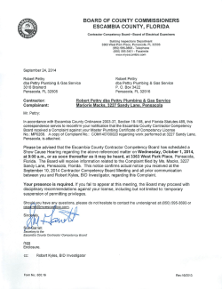 board of county commissioners escambia county, florida