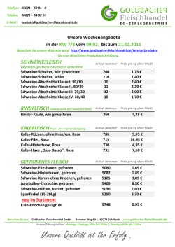 Wochenangebot - Goldbacher Fleischhandel GmbH