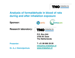Analysis of formaldehyde in blood of rats during and