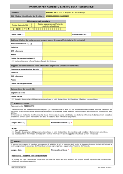 Modulo Domiciliazione bancaria clienti non domestici - asm-set