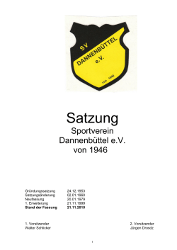 Satzung - SV Dannenbüttel von 1946 e.V.