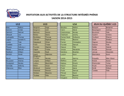 invitation aux activit&eacute;s de la structure int&eacute;gr&eacute;e ph&eacute;nix saison 2014
