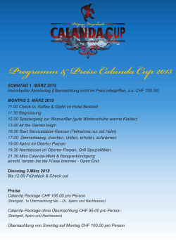 Programm & Preise Calanda Cup 2015