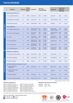 Course Schedule - Kaplan Singapore