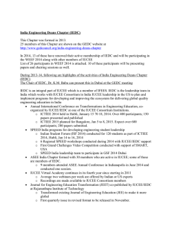 IUCEE India Engineering Deans Chapter 2014 Annual Report