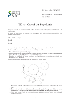 TD 4 : Calcul du PageRank