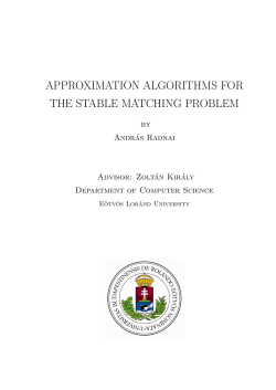 approximation algorithms for the stable matching problem