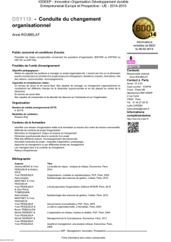 DSY118 - Conduite du changement organisationnel