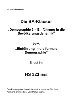 Die BA-Klausur HS 323 statt.