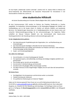 eine studentische Hilfskraft