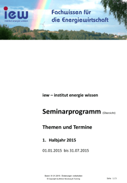 Seminarprogramm (Übersicht)