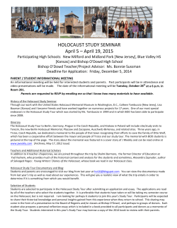 Download the Holocaust Study Tour Information and Application