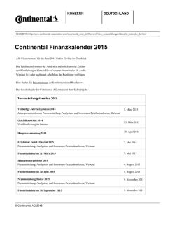 Continental Finanzkalender 2015