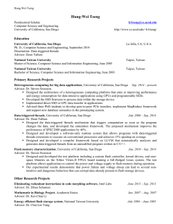 Hung-Wei Tseng - Computer Science and Engineering