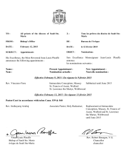 Appointments for February 3, 2015 and February 13, 2015