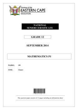 MATHS P1 QP Gr12 September 2014 English
