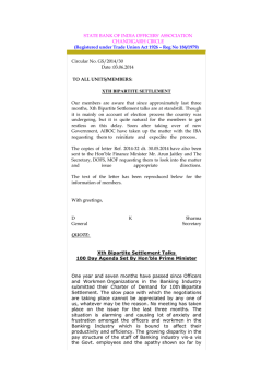 Xth Bipartite Settlement - STATE BANK OF INDIA OFFICERS