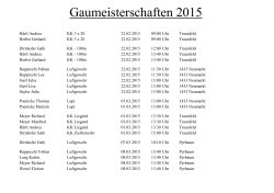 Starterliste Gaumeisterschaften 2015