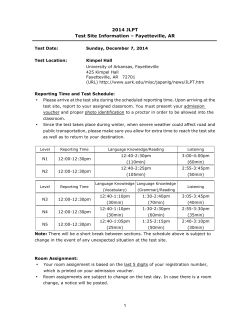 1 2014 JLPT Test Site Information – Fayetteville, AR