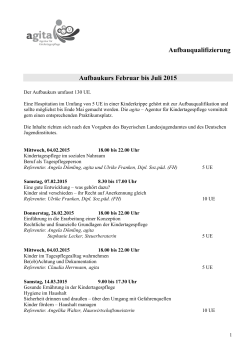 Programm Februar bis Juli 2015