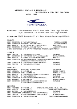 DLF Bologna - Gruppo Pesca - Attivit&agrave; sociale e federale 2015