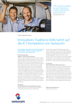 Innovatives Traditions-KMU setzt auf die ICT-Kompetenz