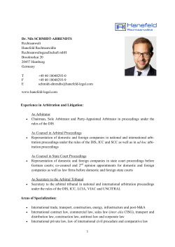 1 Dr. Nils SCHMIDT-AHRENDTS Rechtsanwalt Hanefeld