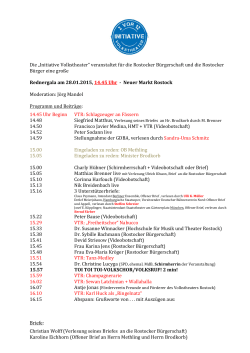 Programmablauf - Freunde und Förderer Volkstheater Rostock eV