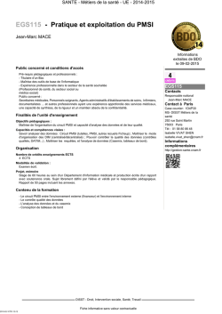 EGS115 - Pratique et exploitation du PMSI