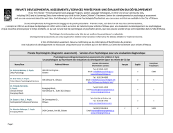 Services privés pour une évaluation du développement