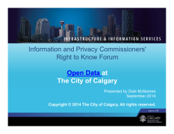 City of Calgary Open Data Catalogue