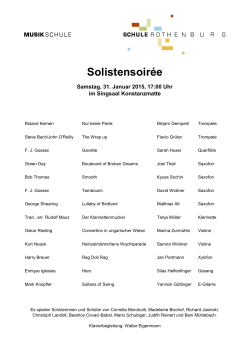 Solistensoirée - Musikschule Rothenburg