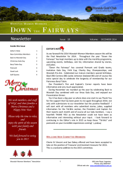 Inside this Issue - Waratah Golf Club