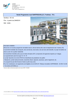 journal immobilier SARTROUVILLE. Vente Programme neuf
