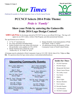 March – April Newsletter (2014) - Pride Community Center of North