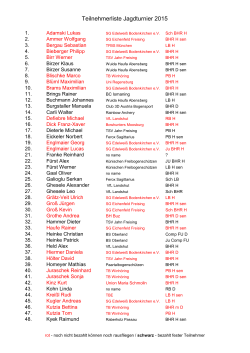 Startliste 2015 Jagdturnier