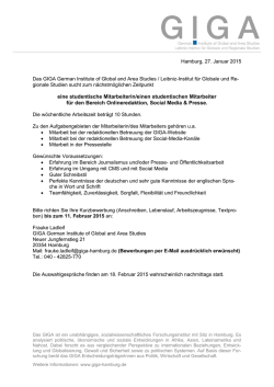 eine studentische Mitarbeiterin/einen studentischen Mitarbeiter