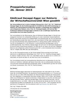 Edeltraud Hanappi-Egger zur neuen WU
