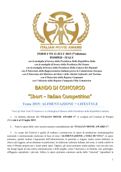BANDO DI CONCORSO - Italian Movie Award