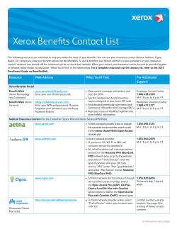 Xerox Benefits Contact List