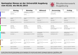 Speiseplan Mensa an der Universität Augsburg
