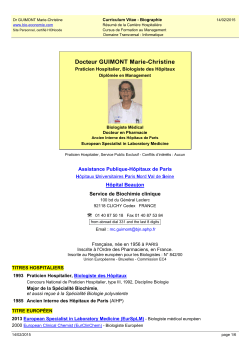 CV Dr GUIMONT Marie-Christine Praticien - Bio