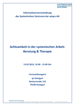 Programm - SYSTEMISCHES ZENTRUM