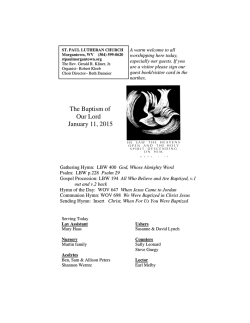 January 11, 2015 - St Paul Lutheran Church