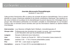 Journ&eacute;e d&eacute;couverte Dramath&eacute;rapie