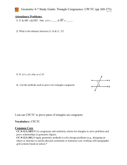 Geometry 4_7 Study Guide Triangle Congruence CPCTC